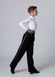 Trousers with satin stripes